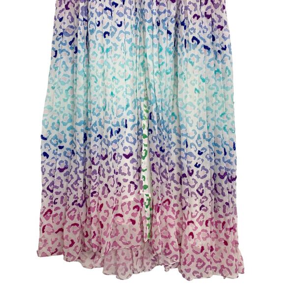 ROCOCO SAND Rainbow Leopard Sequin Button Down Sleeveless Maxi Dress - Picture 6 of 10